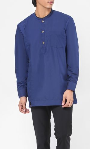 Kurta Al Hariz Top in Navy Blue