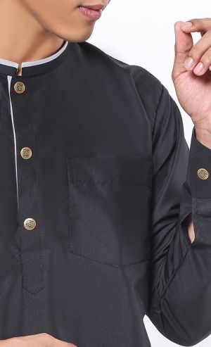 Kurta Al Hariz Top in Black