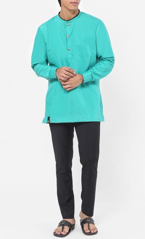 Kurta Al Hariz Top in Mint Green
