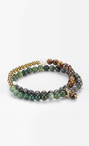 Bobby Wrap Bracelet in Tree Agate