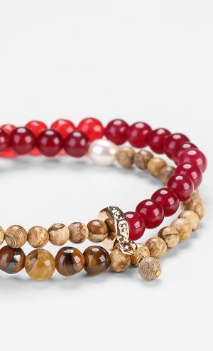 Bobby Wrap Bracelet in Red Agate