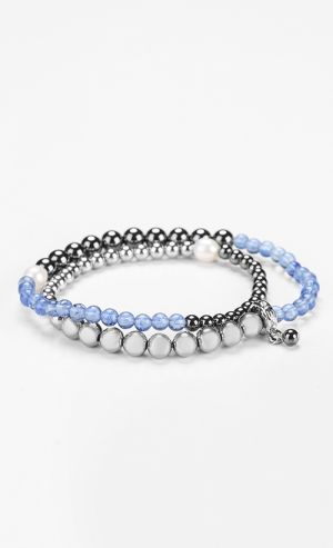 Bobby Wrap Bracelet in Fluted Blue