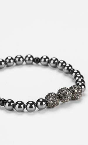 Bob Trio Bracelet in Gunmetal Hematite