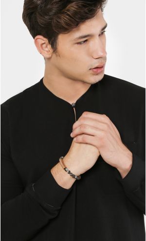 Rokk x Matte Rose Gold Bracelet in Imperial Black