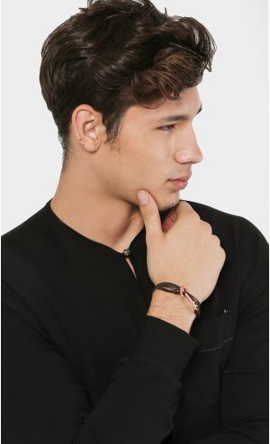 Novillo x Copper Anchor Bracelet in Brown