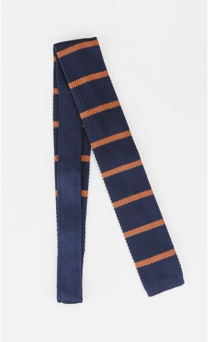 Triko Knitted Tie in Midnight and Copper
