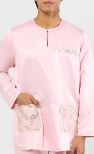 Brocade Baju Melayu in Pink