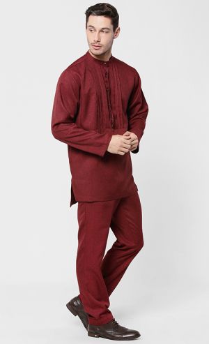 Raea Tailored Pants in Maroon
