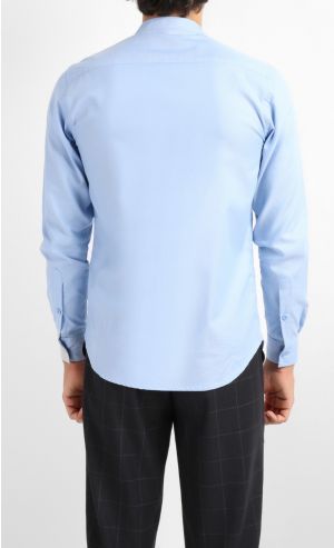ABEL Mandarin Collar Shirt in Blue