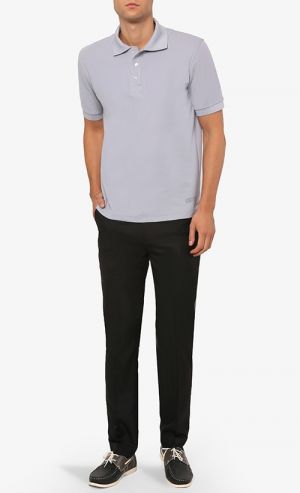 VINCE Polo Tee in Grey