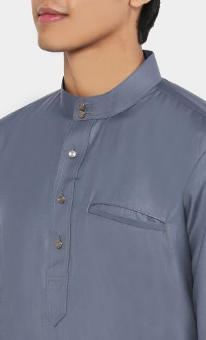Alpha Butang Baju Melayu Set in Steel