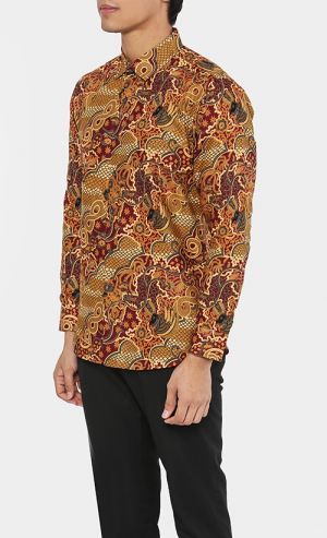 Ningrat Batik Shirt in Brown and Red