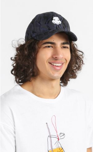 Emblem Camo Cap in Camo Blue