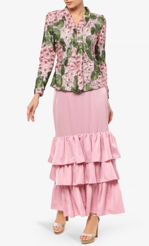 Kalea Kebaya Set in Green Pink
