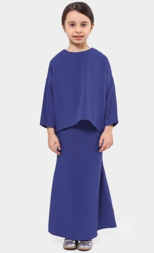 The Tali Hi-Lo Baju Kurung in Navy Blue