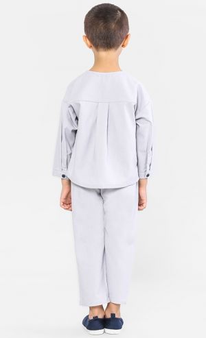 The Ingat Baju Melayu Set in Light Grey