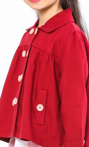 The Ingat Jacket Blouse in Ruby Red