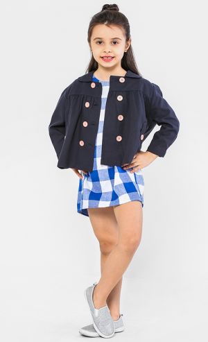 The Ingat Jacket Blouse in Dark Blue
