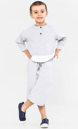 The Ingat Unisex Easy Pants in Light Grey
