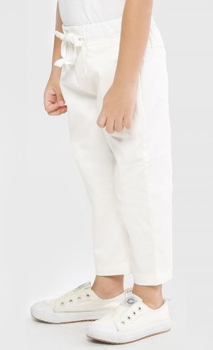 The Wau Cotton Tapered Pants in White