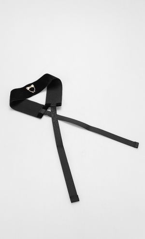 Black Velvet Thick Choker in Black