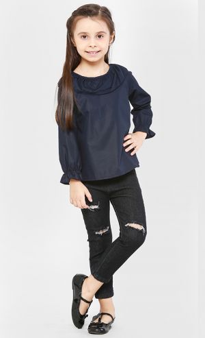 Slim Fit Ripped Jeans in Black