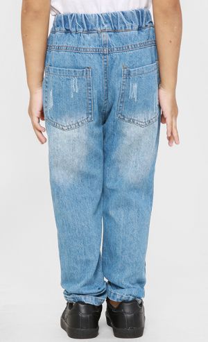 Loose Ripped Jeans in Light Blue