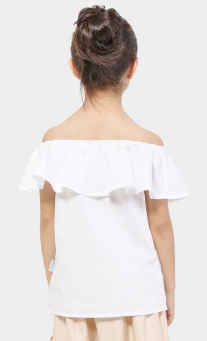 TS Shoulder Top in White
