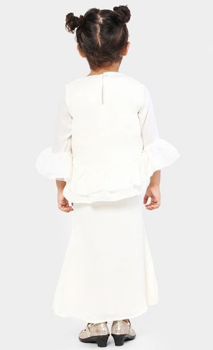 Lily Modern Kurung Set in Off White