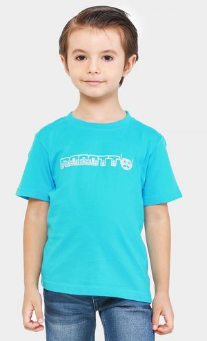 Silver Robotto Logo Movember Tee in Riviera Blue