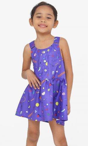 Selena Pinafore Dress in Ultra Violet