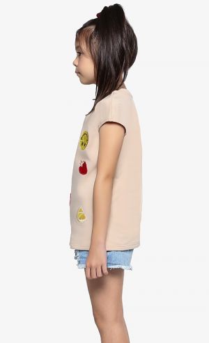 Mandy Sweat Dress with Patches in Nude