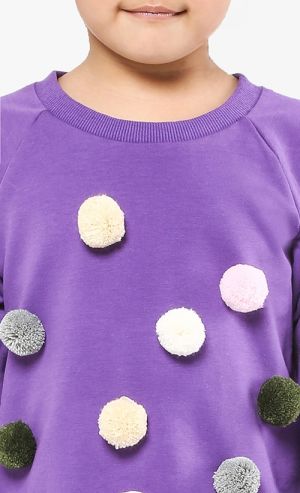 Madison Pom Pom Jumper in Ultra Violet