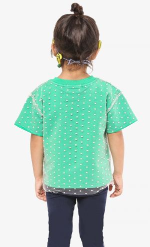 Yummy Polka Dot Net T-Shirt in Green