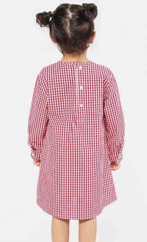 Gigi Checked Dress in Red