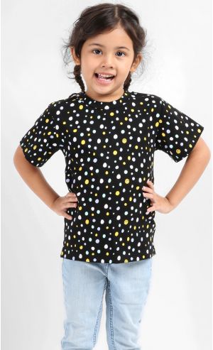 Mika Printed Polka Dot T-Shirt In Black