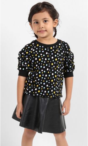 Mika Printed Polka Dot Jumper In Black