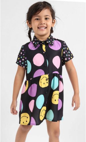 Maia Printed Dress In Black