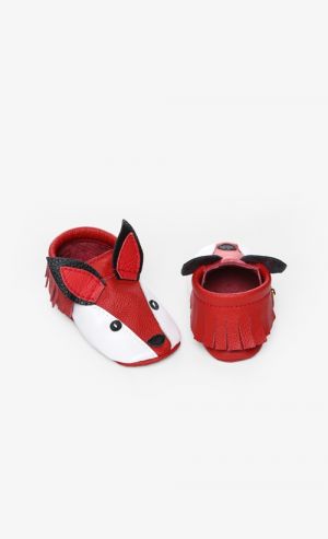 Fox Baby Shoes in Red