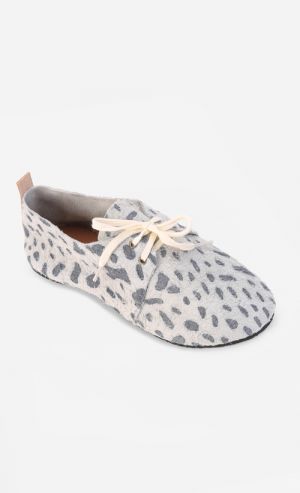 White Leopard Shoes in Grey