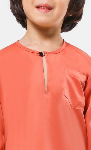 Baju Melayu Adam in Light Orange