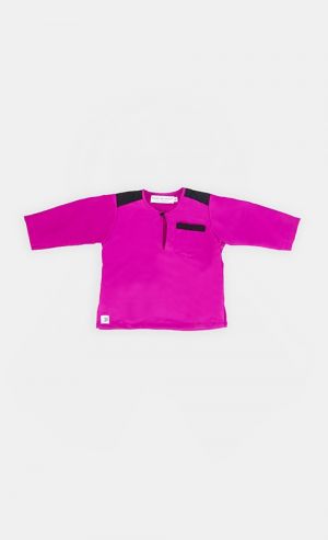 Kurta Muhammad Set in Fuchsia