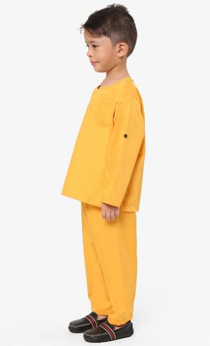 Kurta Al-Fateh Set in Yellow Mustard