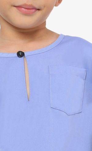 Kurta Al-Fateh Set in Purple Blue