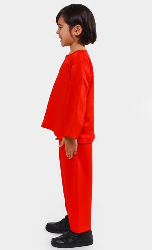 Baju Melayu Adam Set in Red