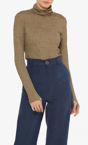 The Polished Turtleneck Top in Yellow