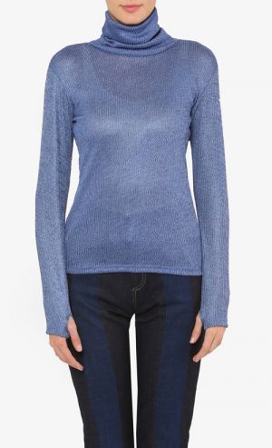 The Polished Turtleneck Top in Blue