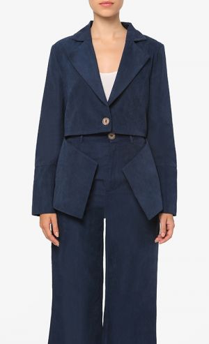 None of Your Business Blazer in Navy