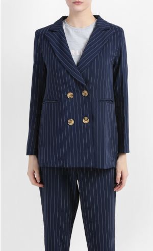 Erica Double Breasted Blazer in Navy Blue 