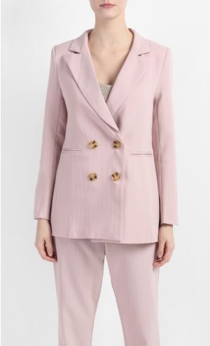 Erica Double Breasted Blazer in Dusty Pink 